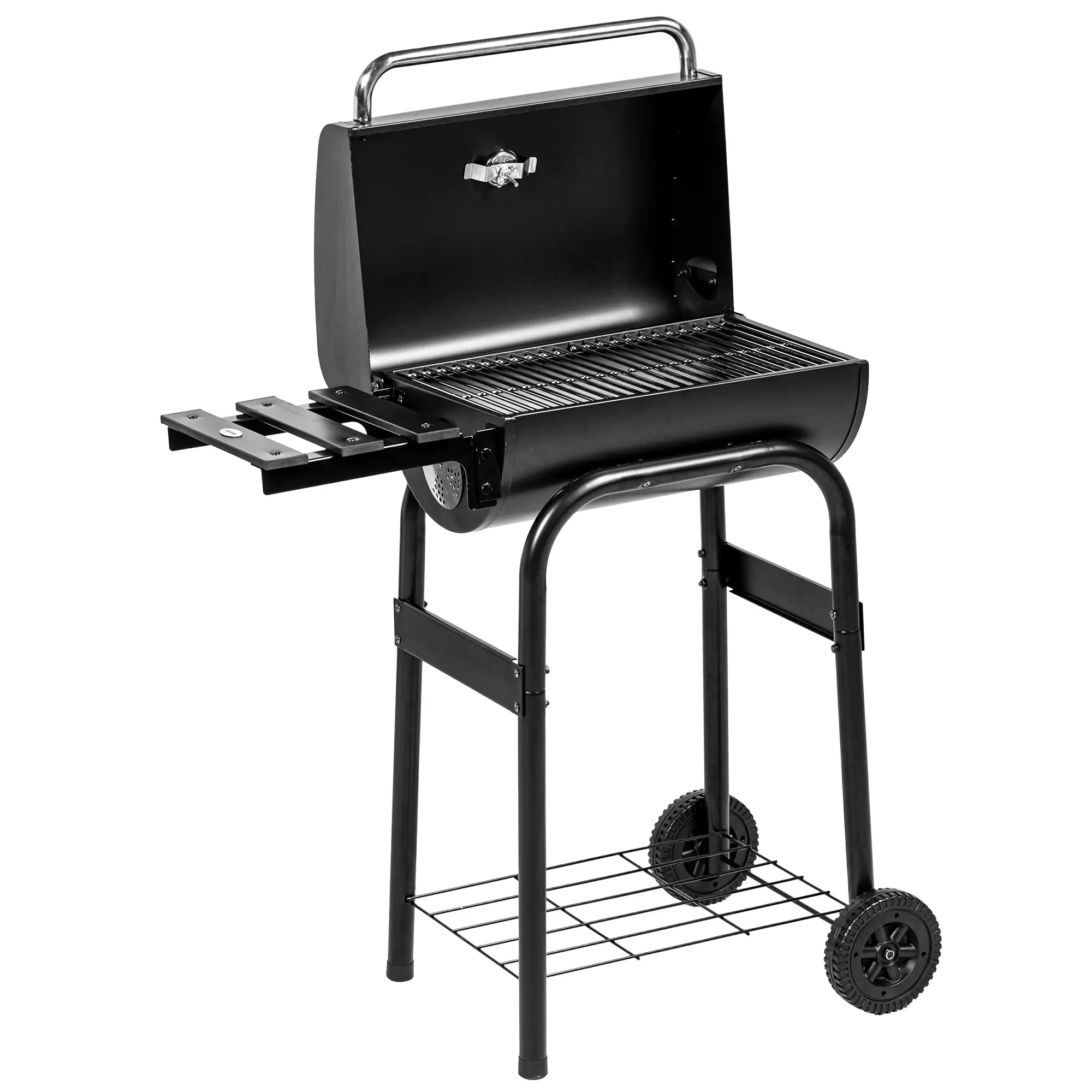 Barbecue Charbon Titanus – Chariot de Cuisson avec Thermomètre, Étageres et Roulettes